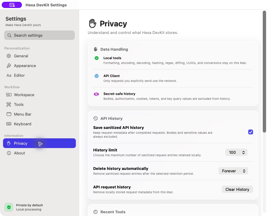 Privacy controls